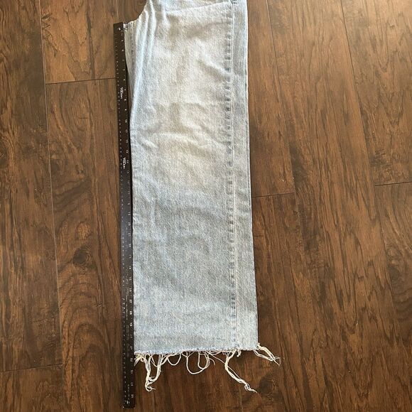 Slvrlake Grace Double Yoke Jeans Let It Ride Raw Hem Crop 31 Wide Leg - Picture 11 of 12